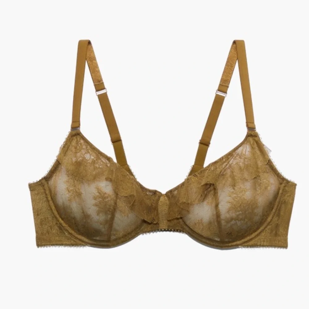 NWT Savage X Fenty Chantilly Cascade Unlined Balconette Military‎ Olive 44D X2